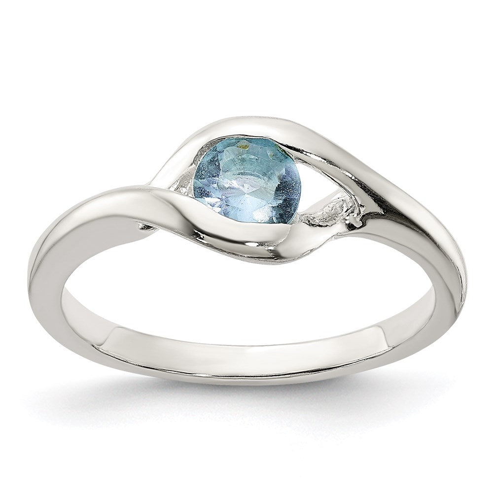 Sterlingsilber Blau Glas Ring