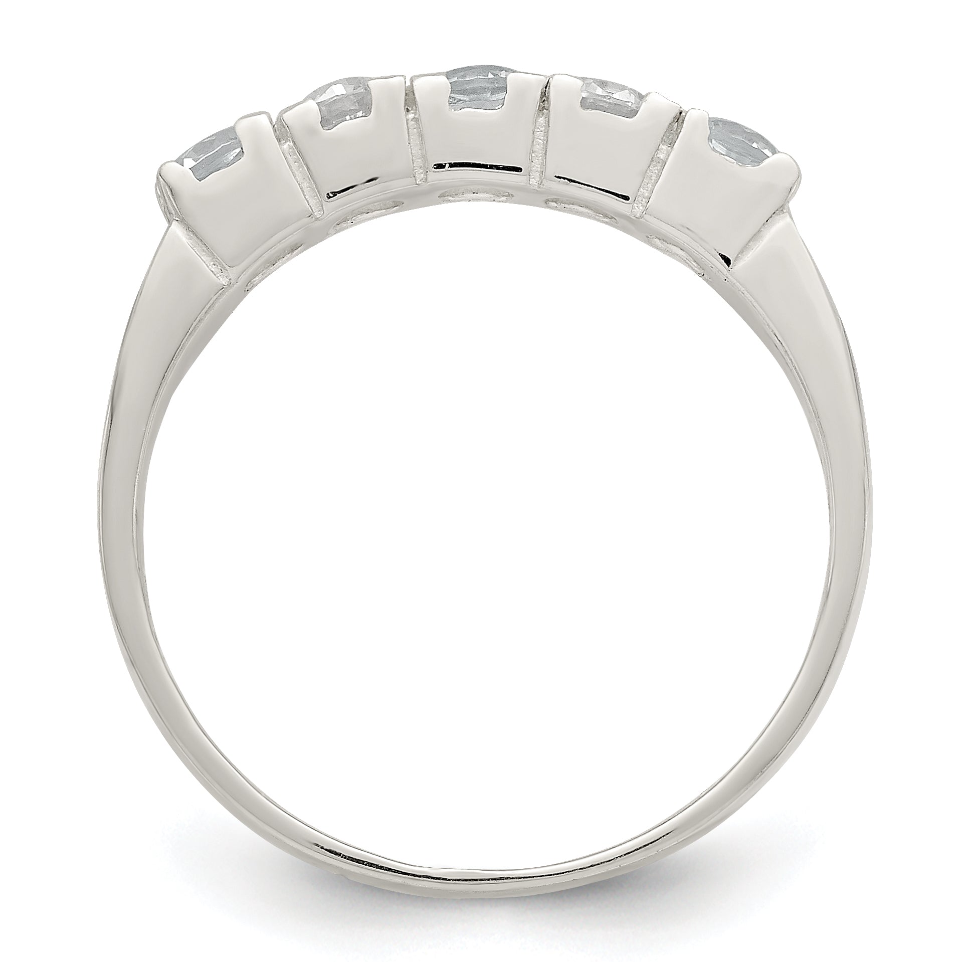 Sterlingsilber Licht Blau & Weiß Zirkonia Ring