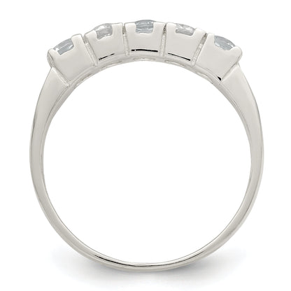Sterlingsilber Licht Blau & Weiß Zirkonia Ring