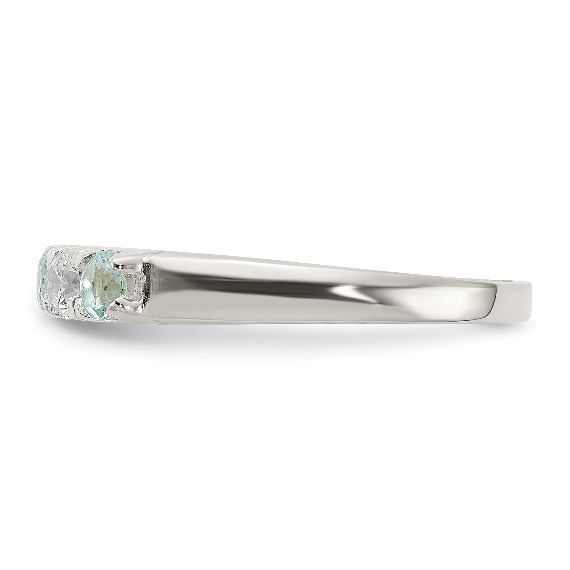 Sterlingsilber Licht Blau & Weiß Zirkonia Ring