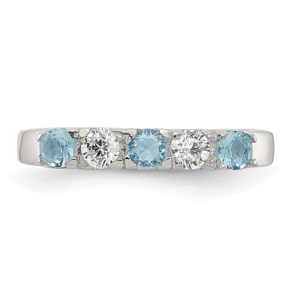 Sterlingsilber Licht Blau & Weiß Zirkonia Ring