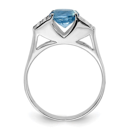 Sterlingsilber Licht Blau Rund Pavé‚äö Sides Zirkonia Ring