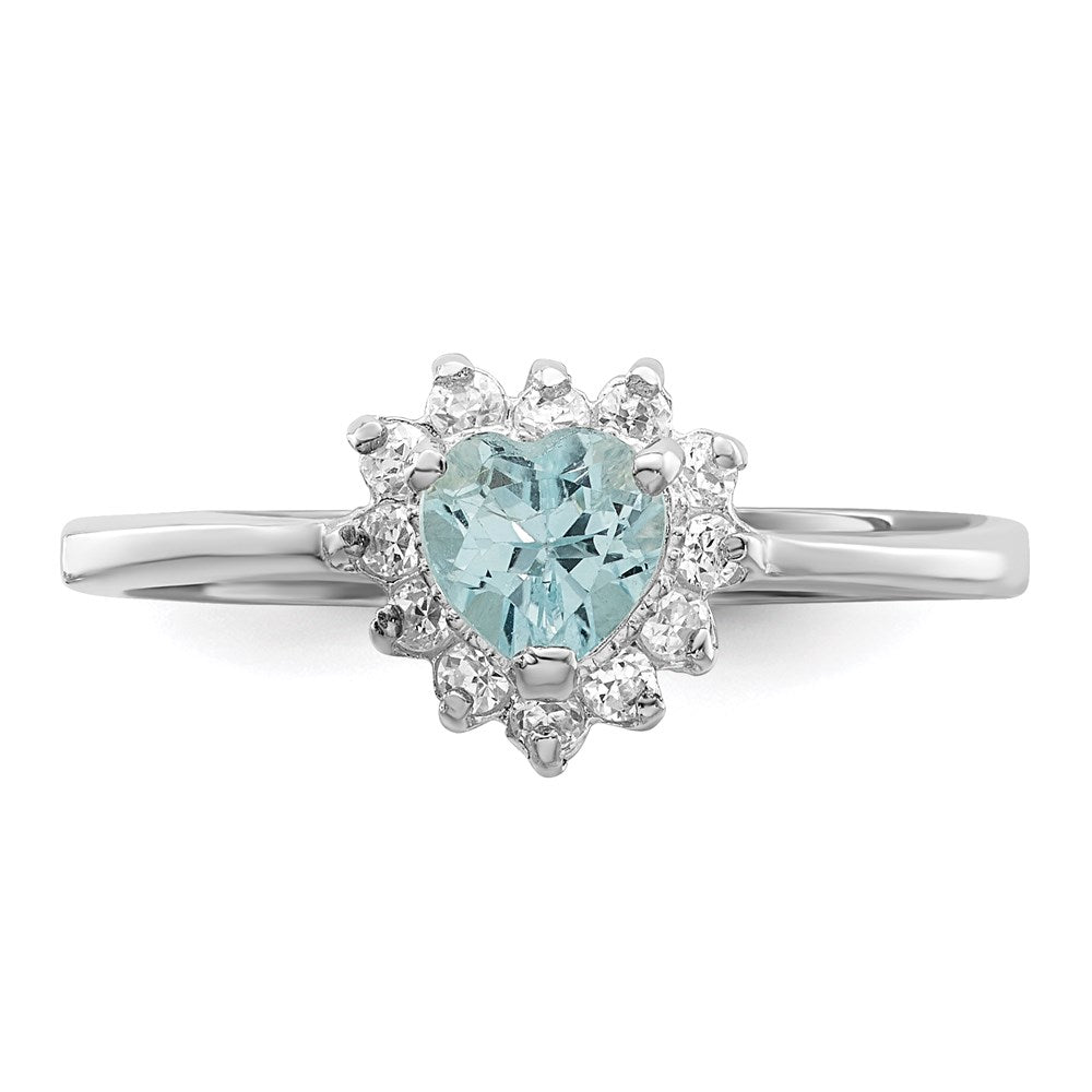 Sterlingsilber Rhodium Blautopas Ring (size 7 Nur)