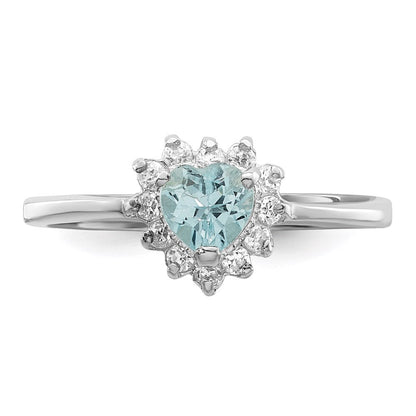 Sterlingsilber Rhodium Blautopas Ring (size 7 Nur)
