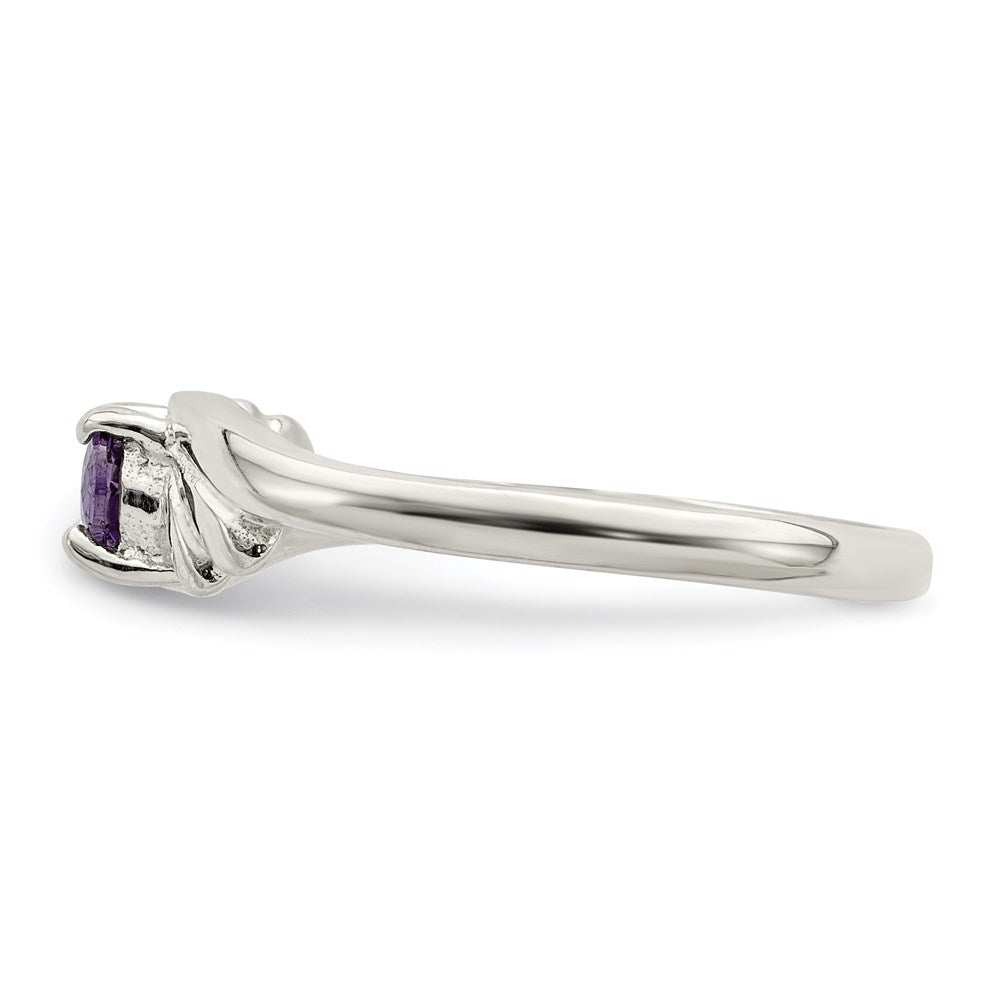 Sterlingsilber Lila Oval Zirkonia Ring