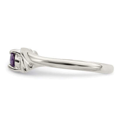 Sterlingsilber Lila Oval Zirkonia Ring