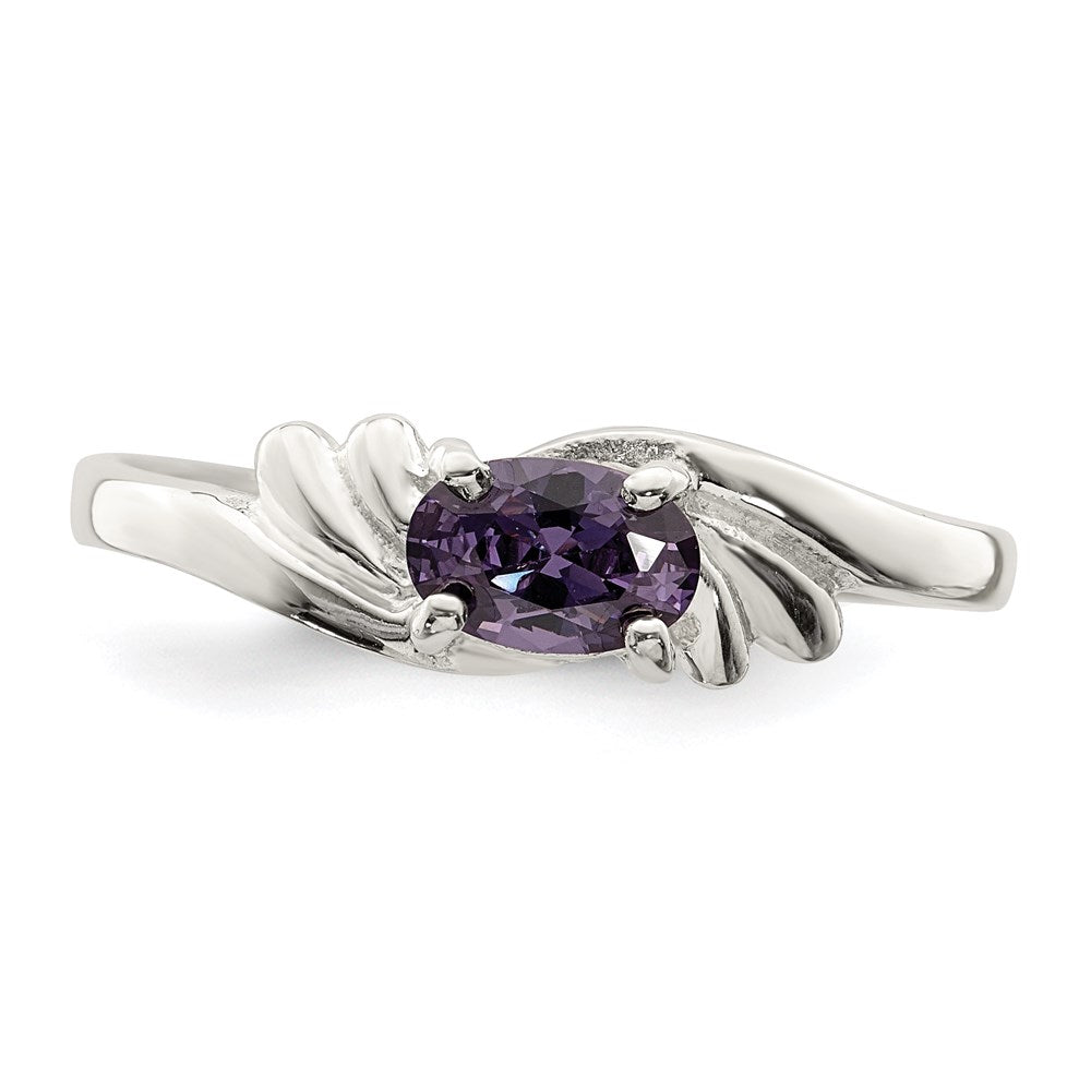 Sterlingsilber Lila Oval Zirkonia Ring