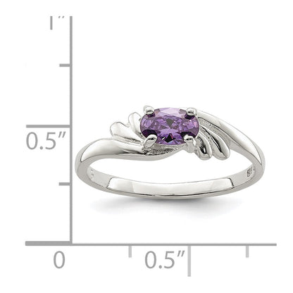 Sterlingsilber Lila Oval Zirkonia Ring