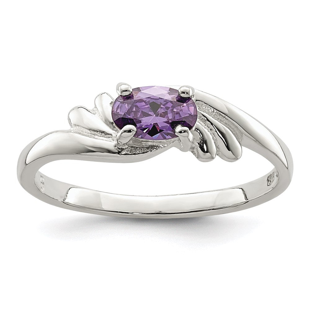 Sterlingsilber Lila Oval Zirkonia Ring