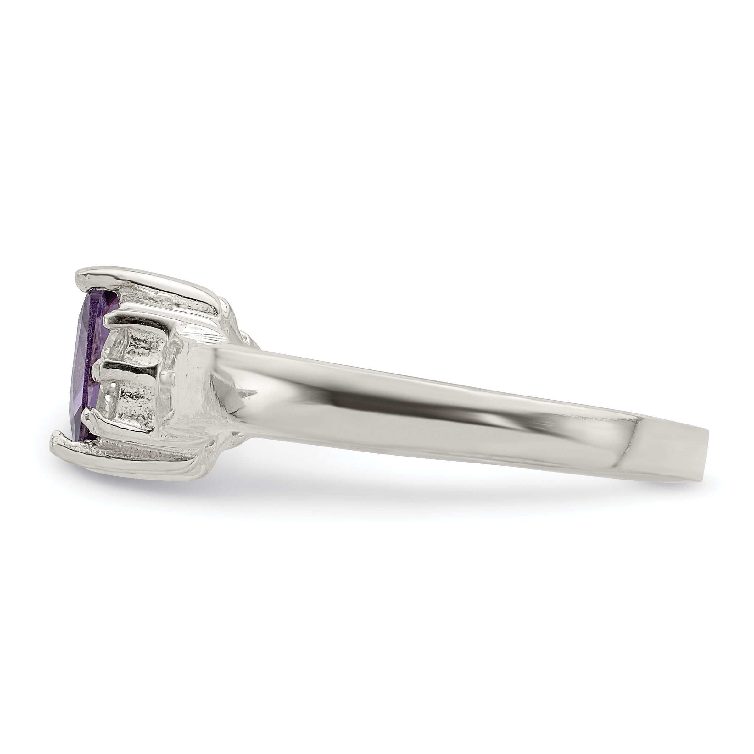 Sterlingsilber Lila & Weiß Zirkonia Ring