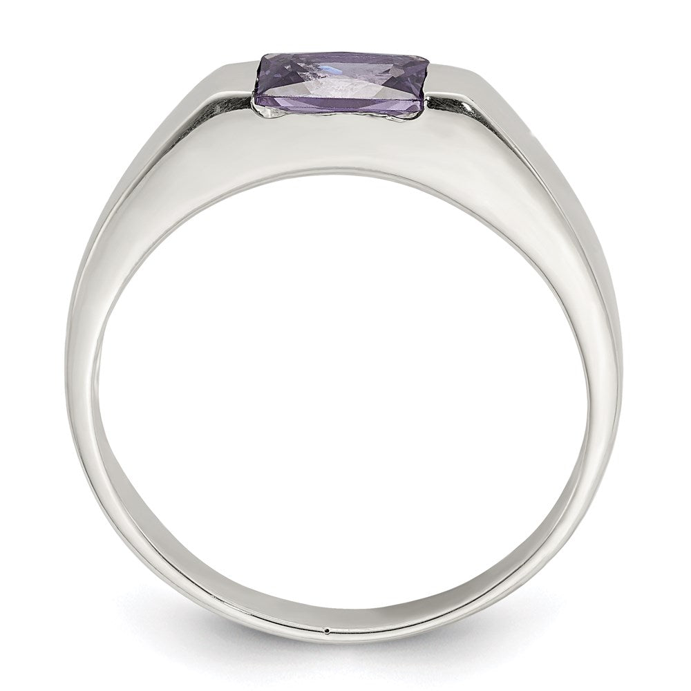Sterlingsilber Lila Zirkonia Ring (size 7 Nur)