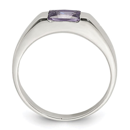 Sterlingsilber Lila Zirkonia Ring (size 7 Nur)
