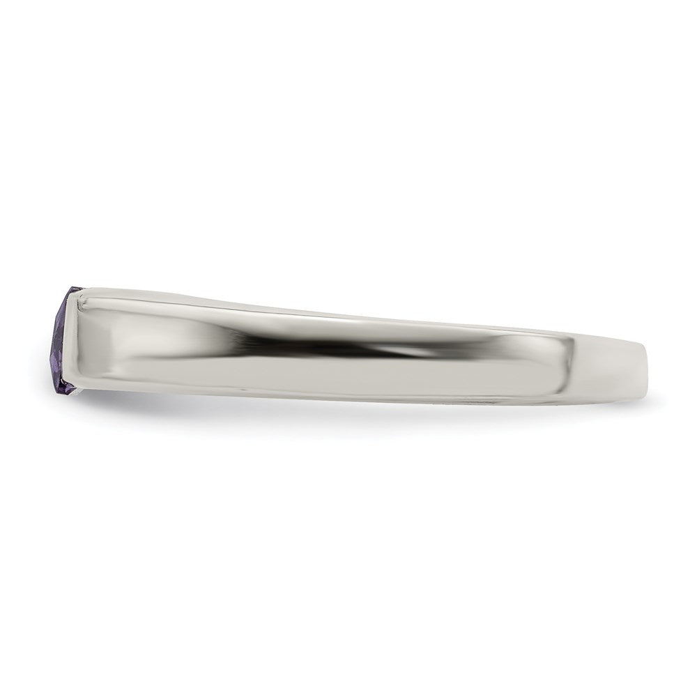 Sterlingsilber Lila Zirkonia Ring (size 7 Nur)