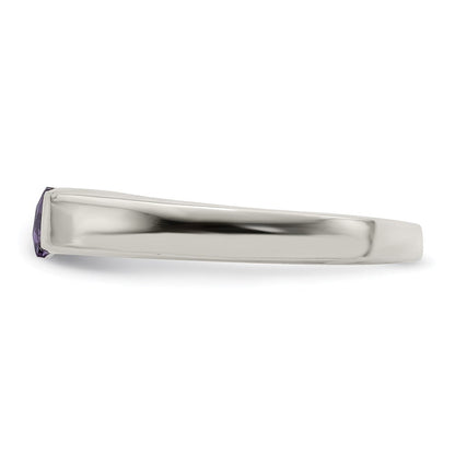 Sterlingsilber Lila Zirkonia Ring (size 7 Nur)