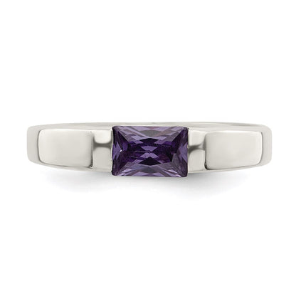 Sterlingsilber Lila Zirkonia Ring (size 7 Nur)
