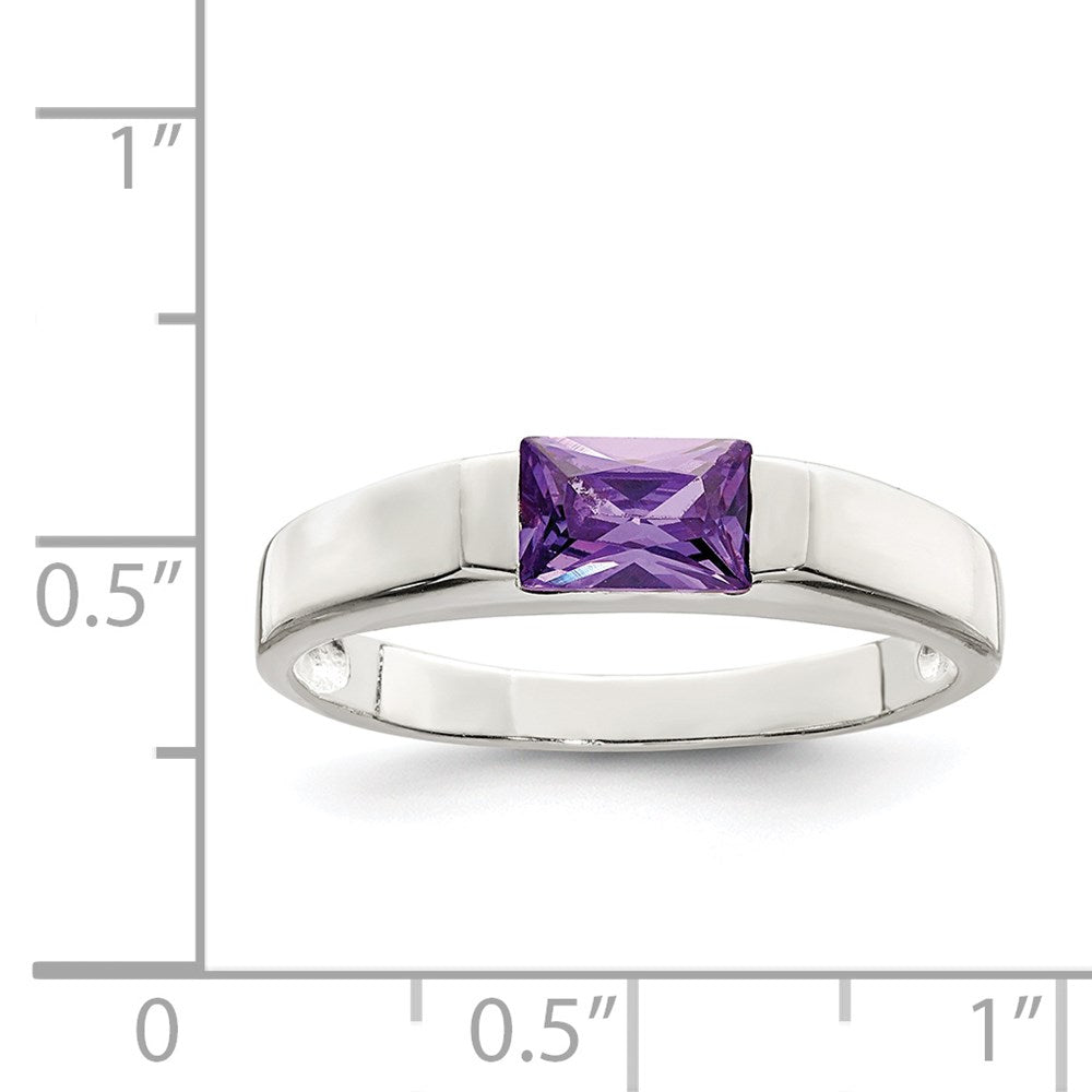 Sterlingsilber Lila Zirkonia Ring (size 7 Nur)