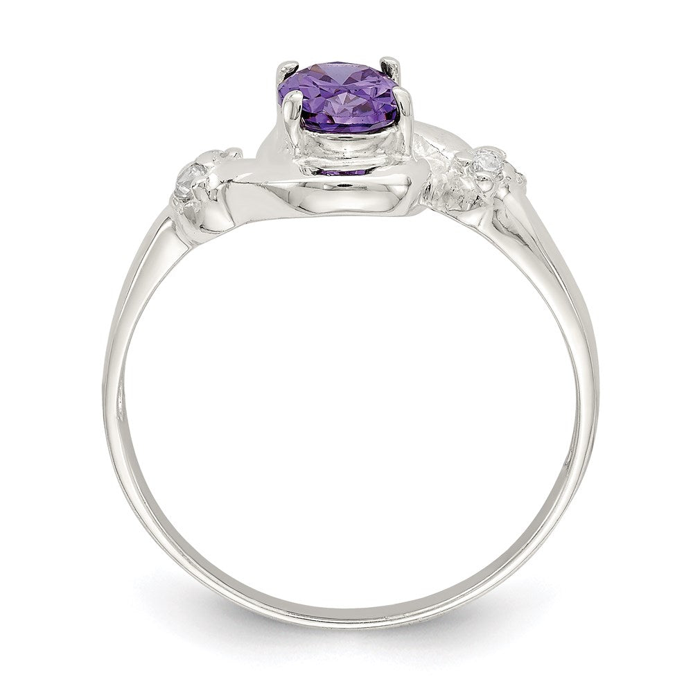 Sterlingsilber Lila Oval Zirkonia Ring