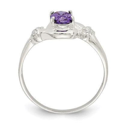 Sterlingsilber Lila Oval Zirkonia Ring