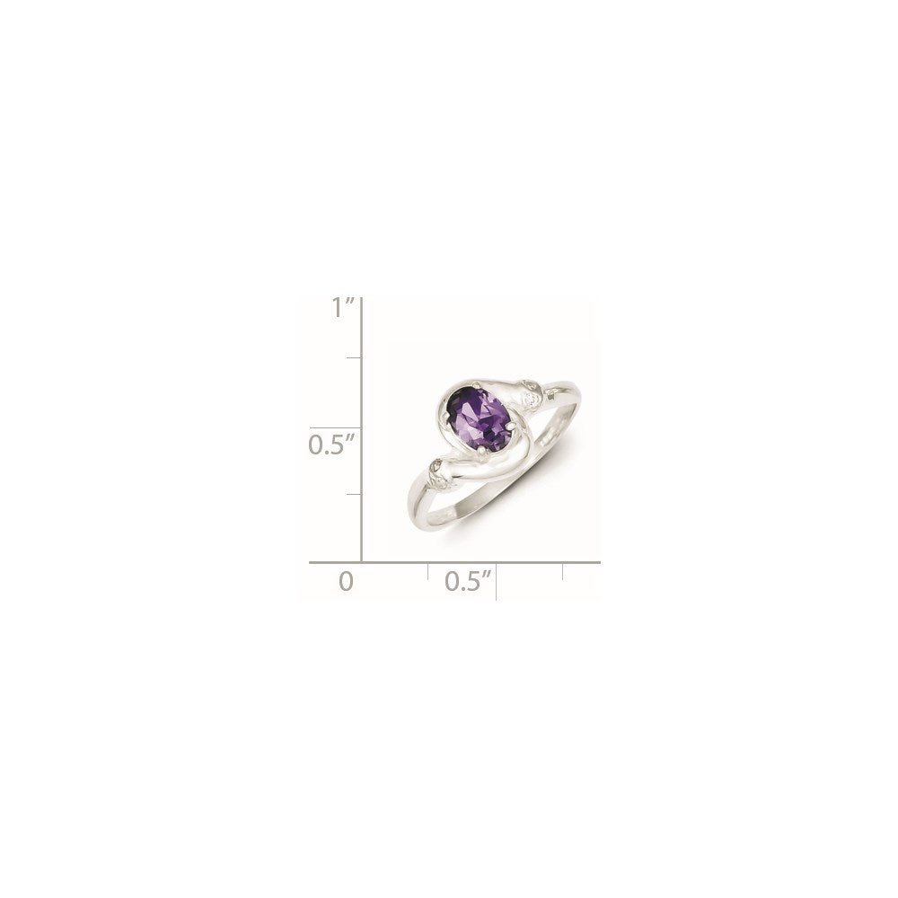 Sterlingsilber Lila Oval Zirkonia Ring