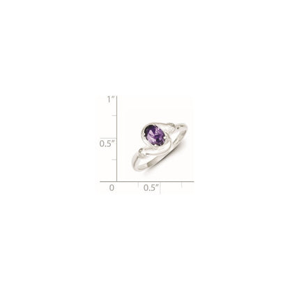 Sterlingsilber Lila Oval Zirkonia Ring