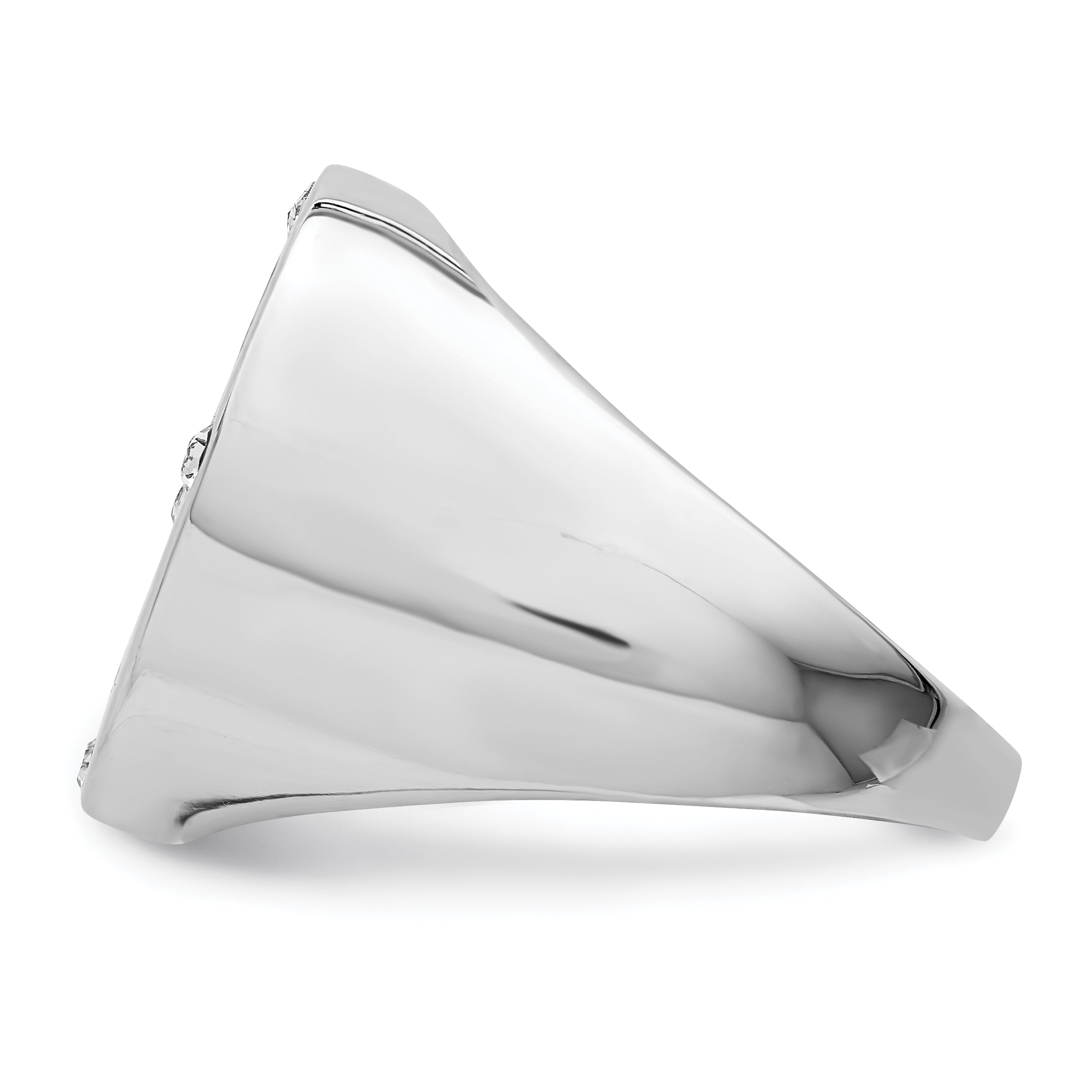 Sterlingsilber Rhodiniert Schwarz Synthetisch Onyx & Zirkonia Ring
