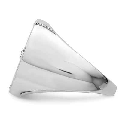 Sterlingsilber Rhodiniert Schwarz Synthetisch Onyx & Zirkonia Ring