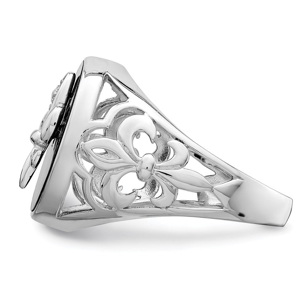 Sterlingsilber Rhodiniert Zirkonia Schwarz Onyx Ring