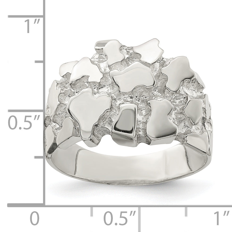Sterlingsilber Herren Nugget Ring
