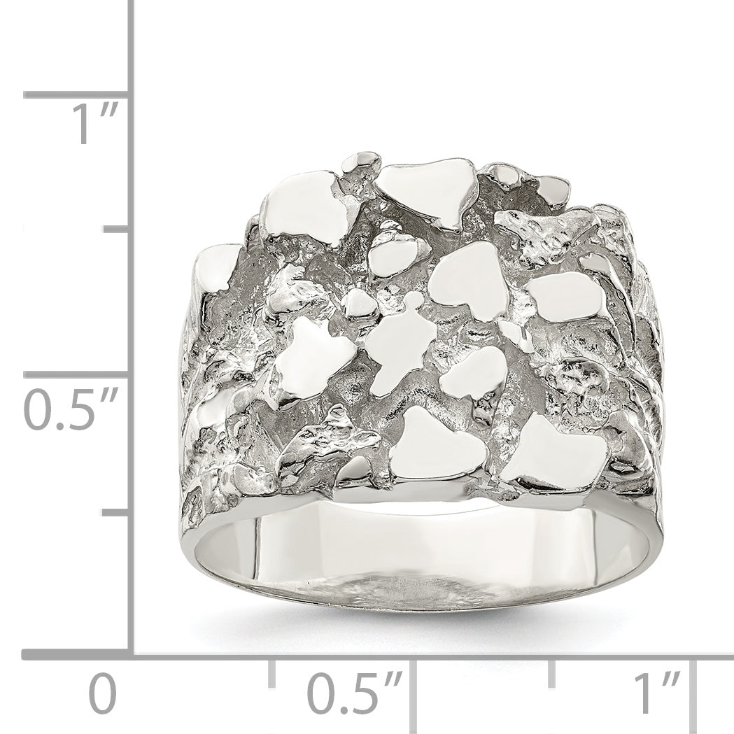 Sterlingsilber Herren Nugget Ring