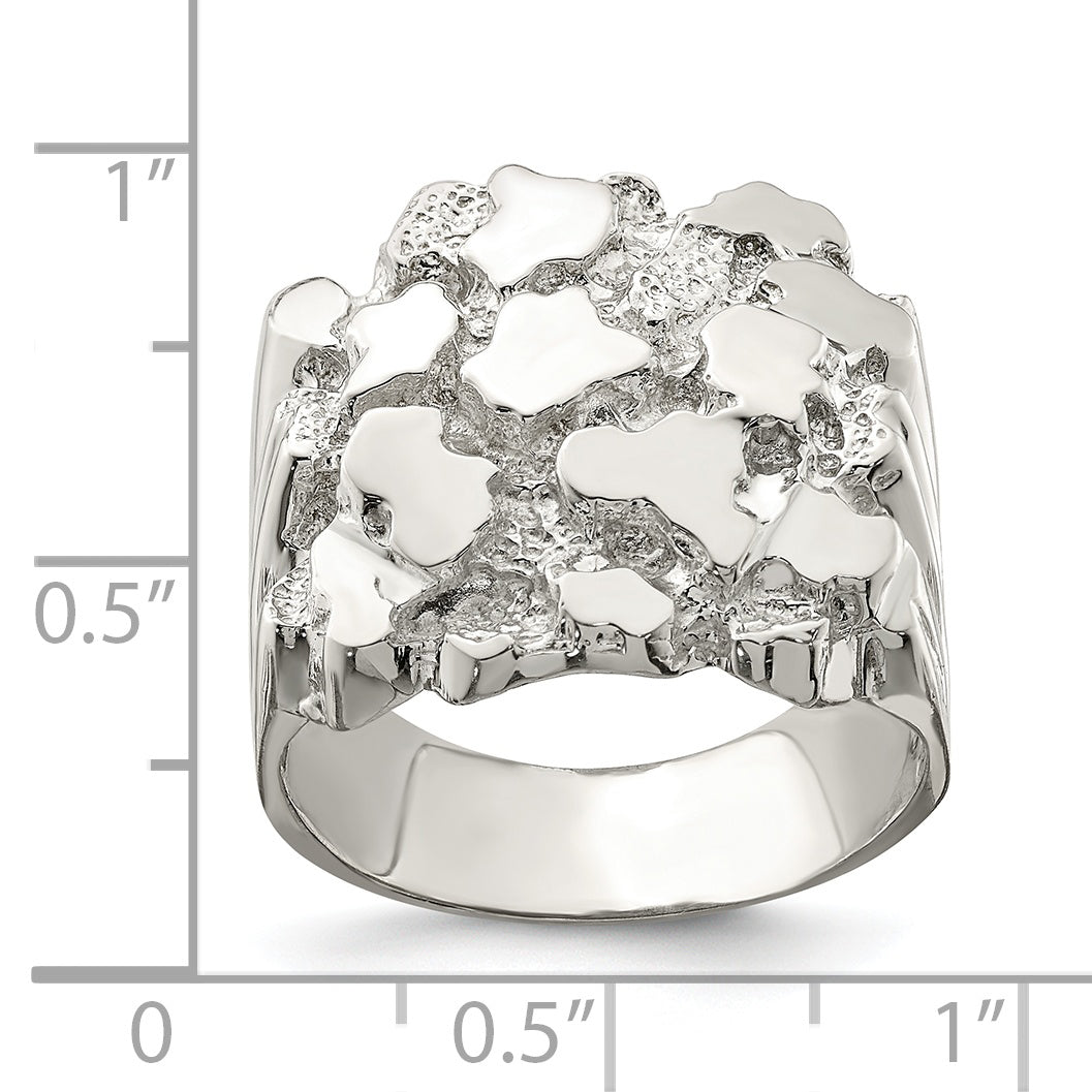 Sterlingsilber Herren Nugget Ring