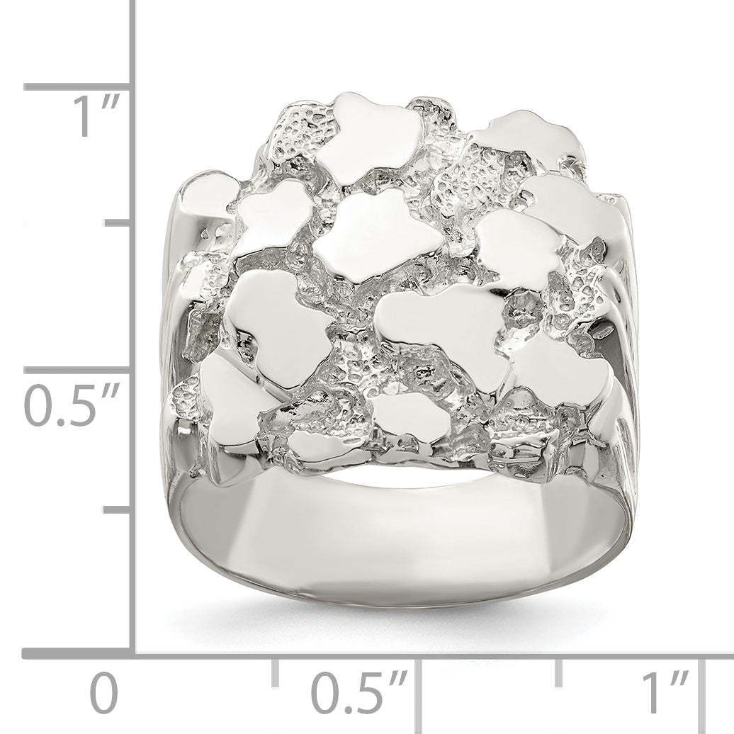 Sterlingsilber Herren Nugget Ring