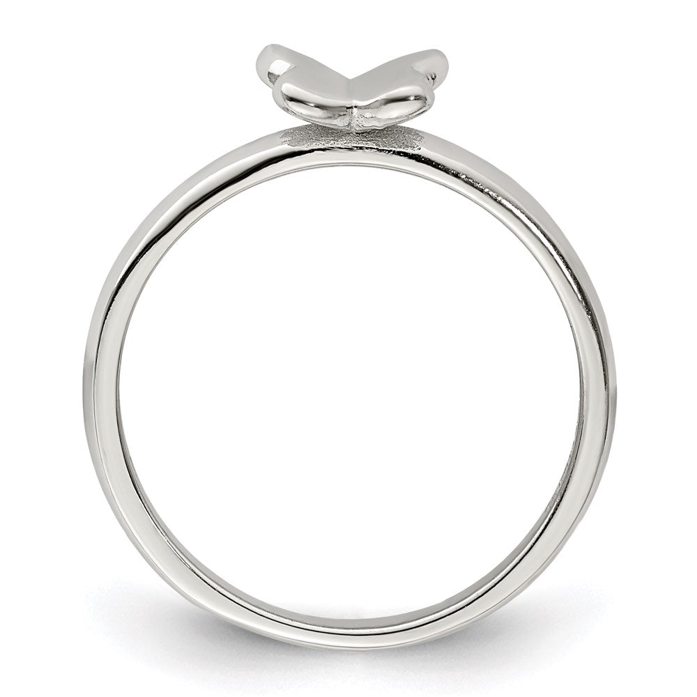 Sterlingsilber Rhodiniert Poliert Schmetterling Kinder Ring
