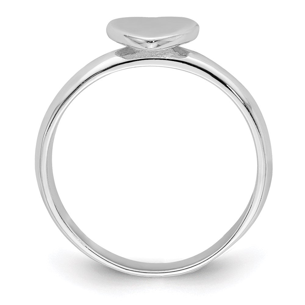 Sterlingsilber Rhodiniert Poliert Herz Kinder Ring