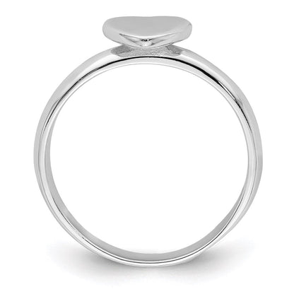 Sterlingsilber Rhodiniert Poliert Herz Kinder Ring