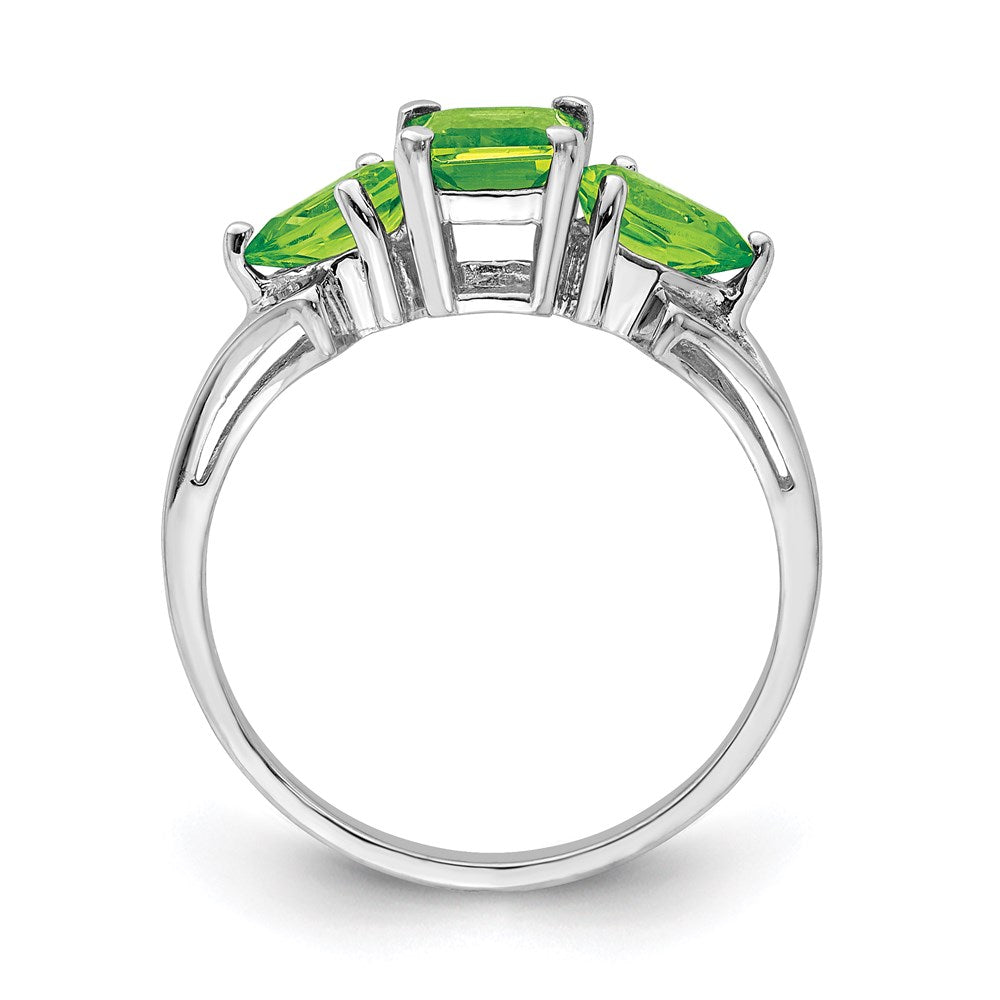 Sterlingsilber Rhodium Peridot Ring (size 9 Nur)