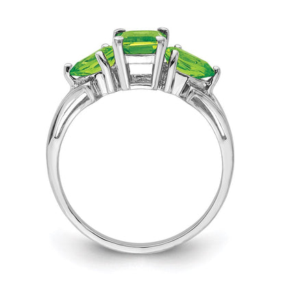 Sterlingsilber Rhodium Peridot Ring (size 9 Nur)