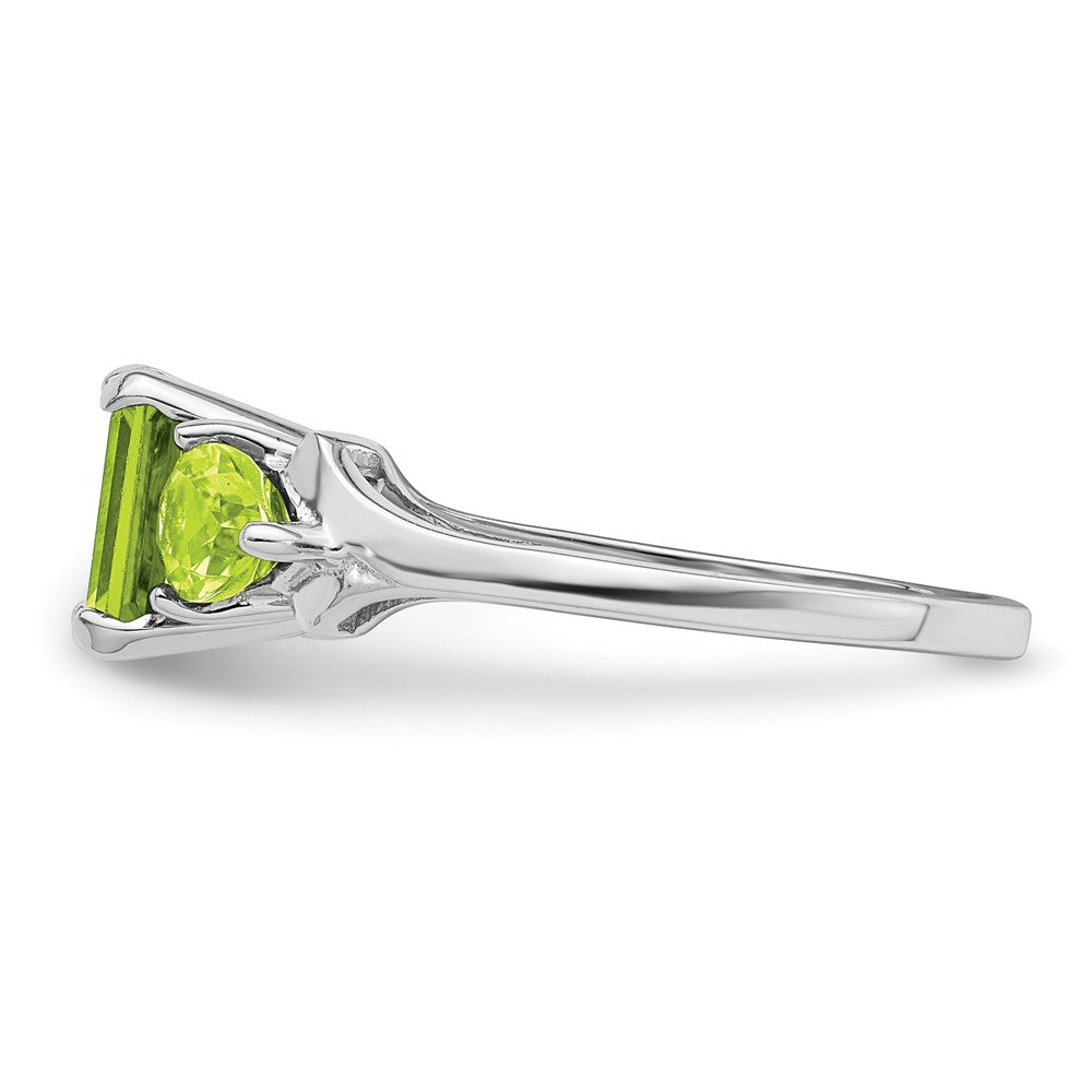 Sterlingsilber Rhodium Peridot Ring (size 9 Nur)