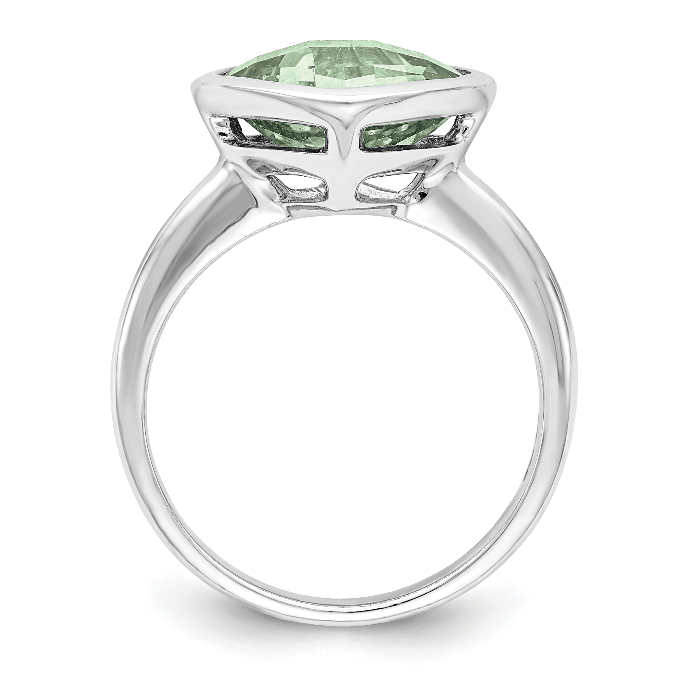 Sterlingsilber Rhodium Grün Quarz Ring