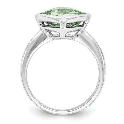 Sterlingsilber Rhodium Grün Quarz Ring