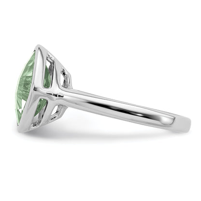 Sterlingsilber Rhodium Grün Quarz Ring