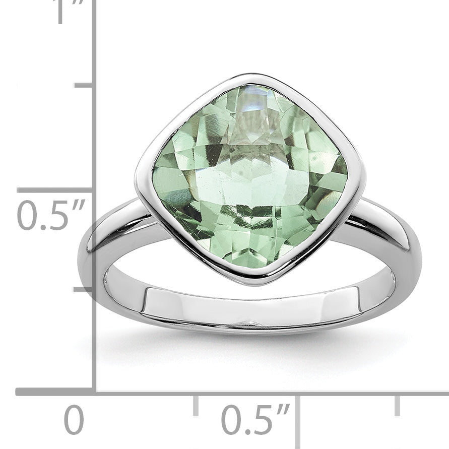Sterlingsilber Rhodium Grün Quarz Ring