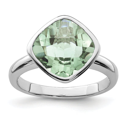 Sterlingsilber Rhodium Grün Quarz Ring