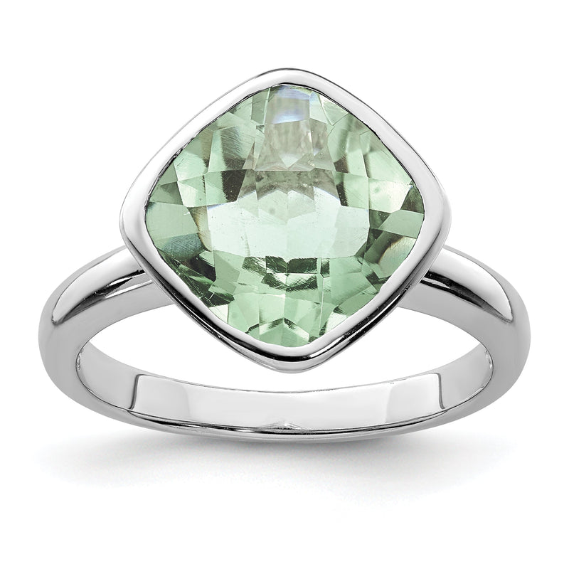 Sterlingsilber Rhodium Grün Quarz Ring