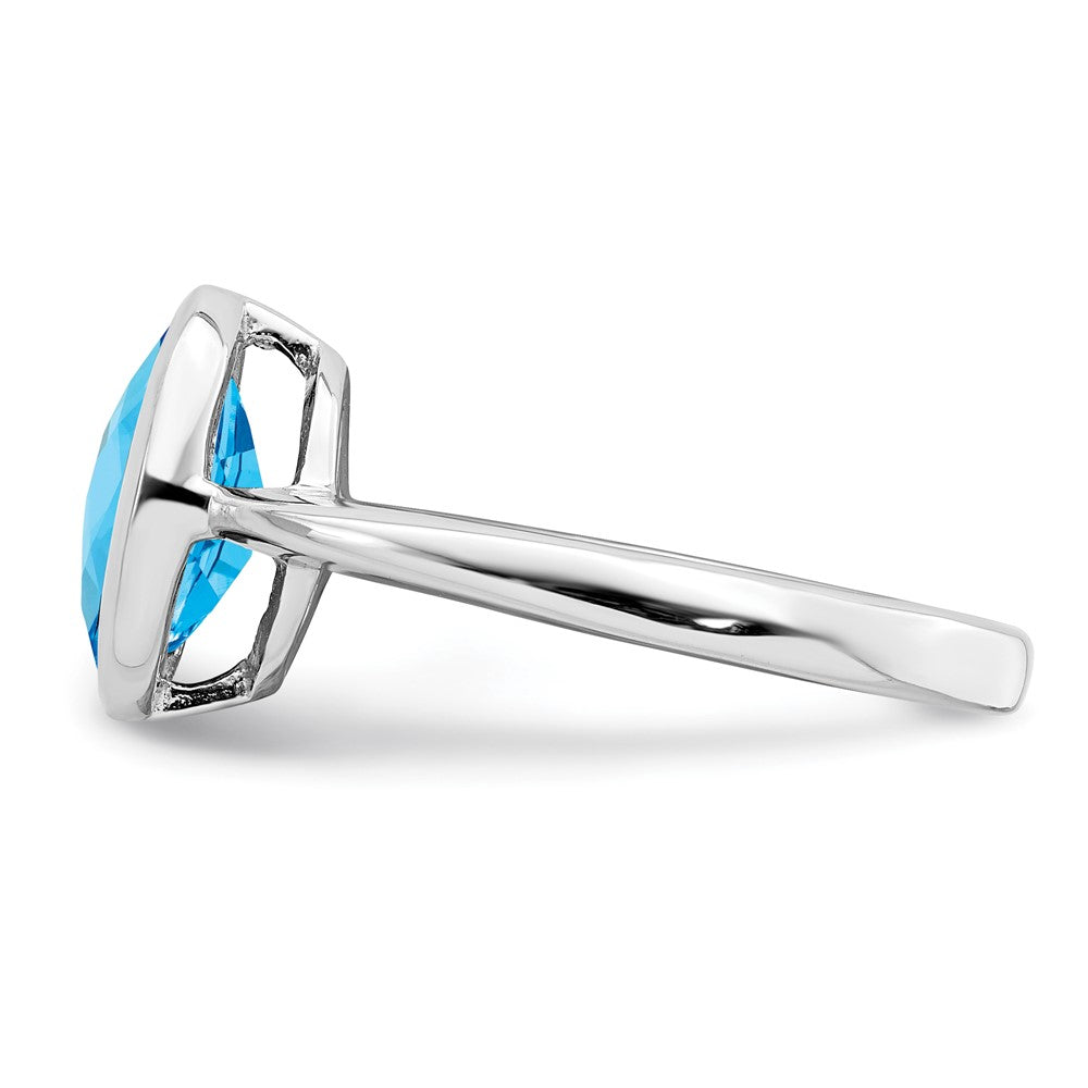 Sterlingsilber Rhodium Blautopas Ring (size 9 Nur)