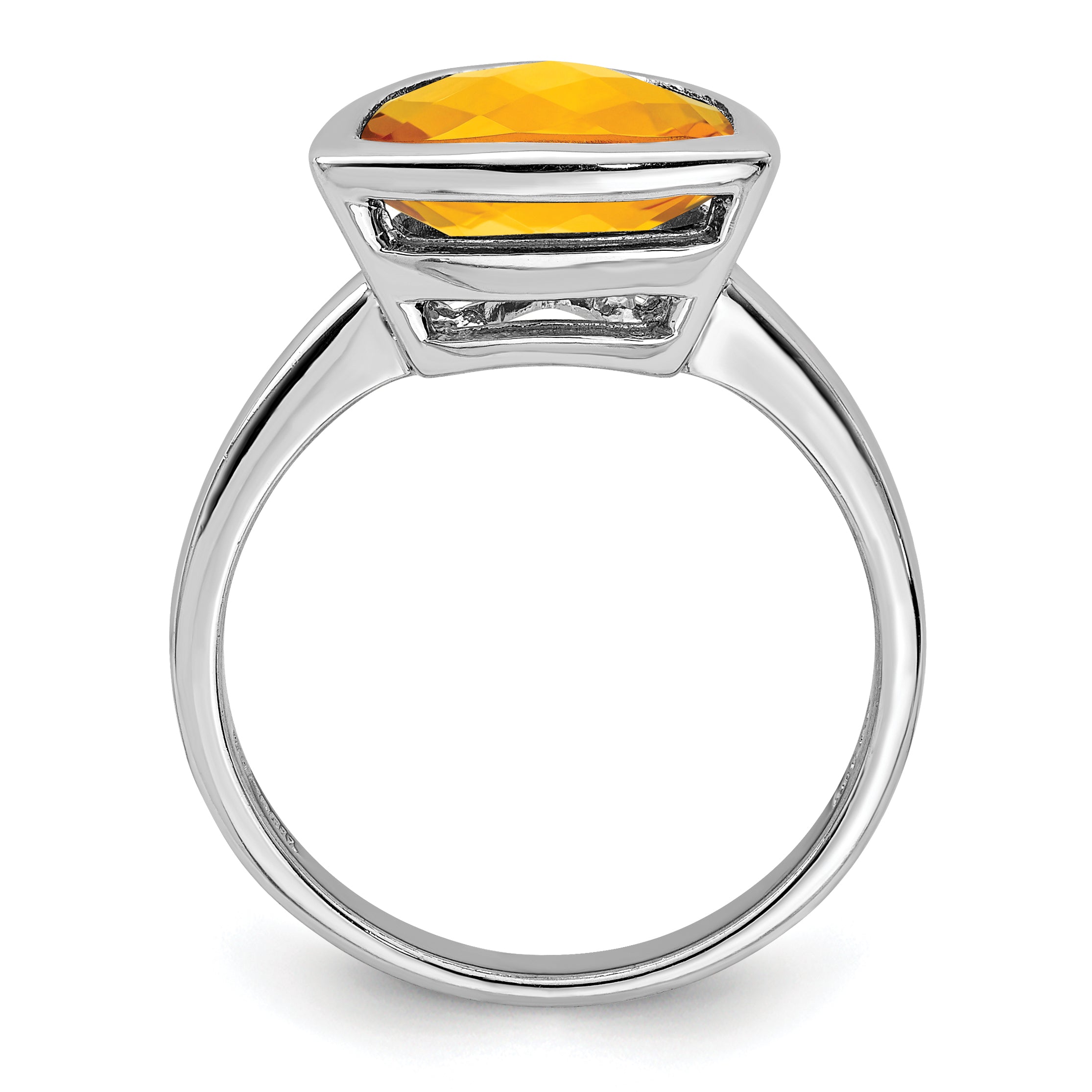 Sterlingsilber Rhodium Citrin Ring