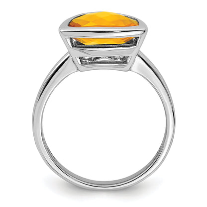 Sterlingsilber Rhodium Citrin Ring