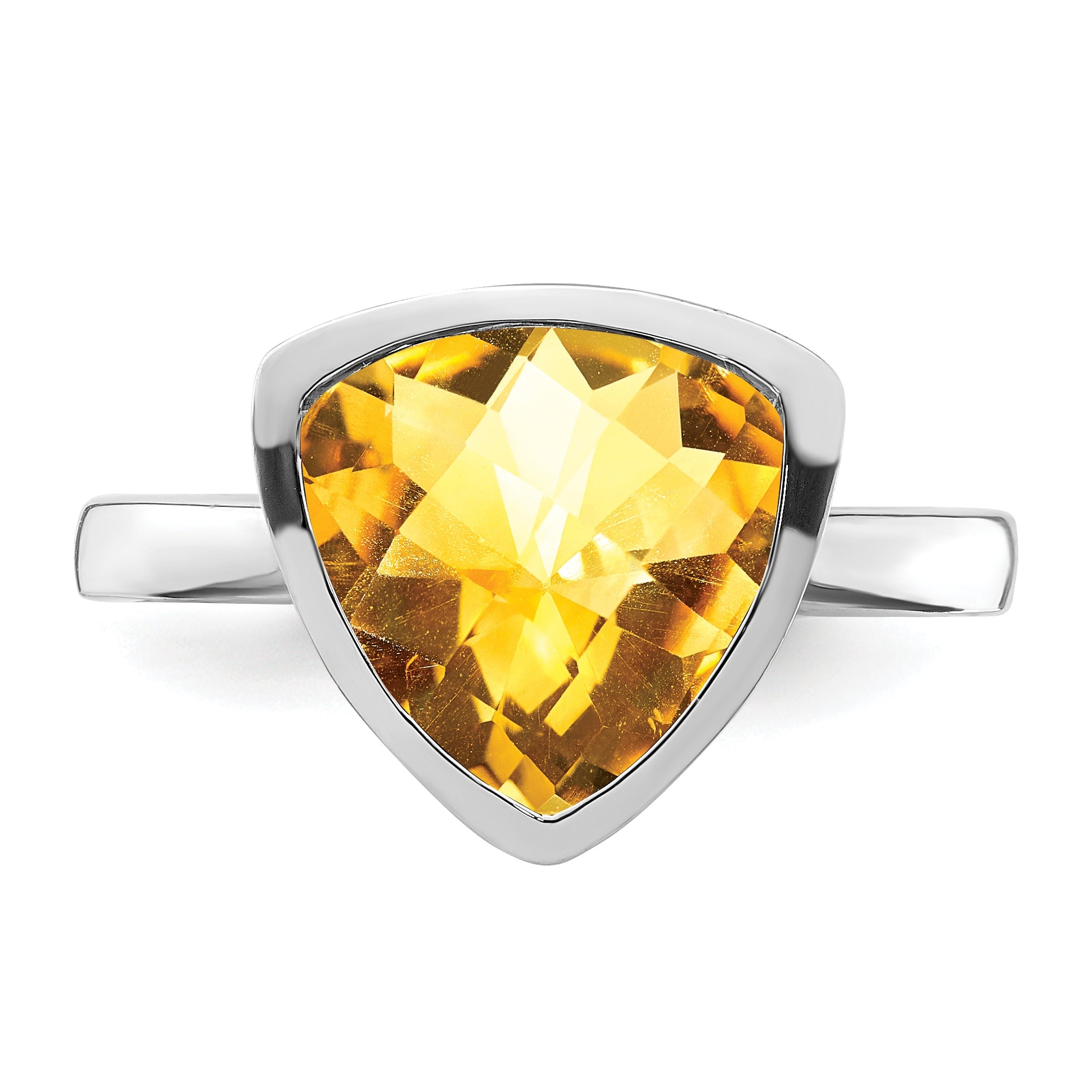 Sterlingsilber Rhodium Citrin Ring