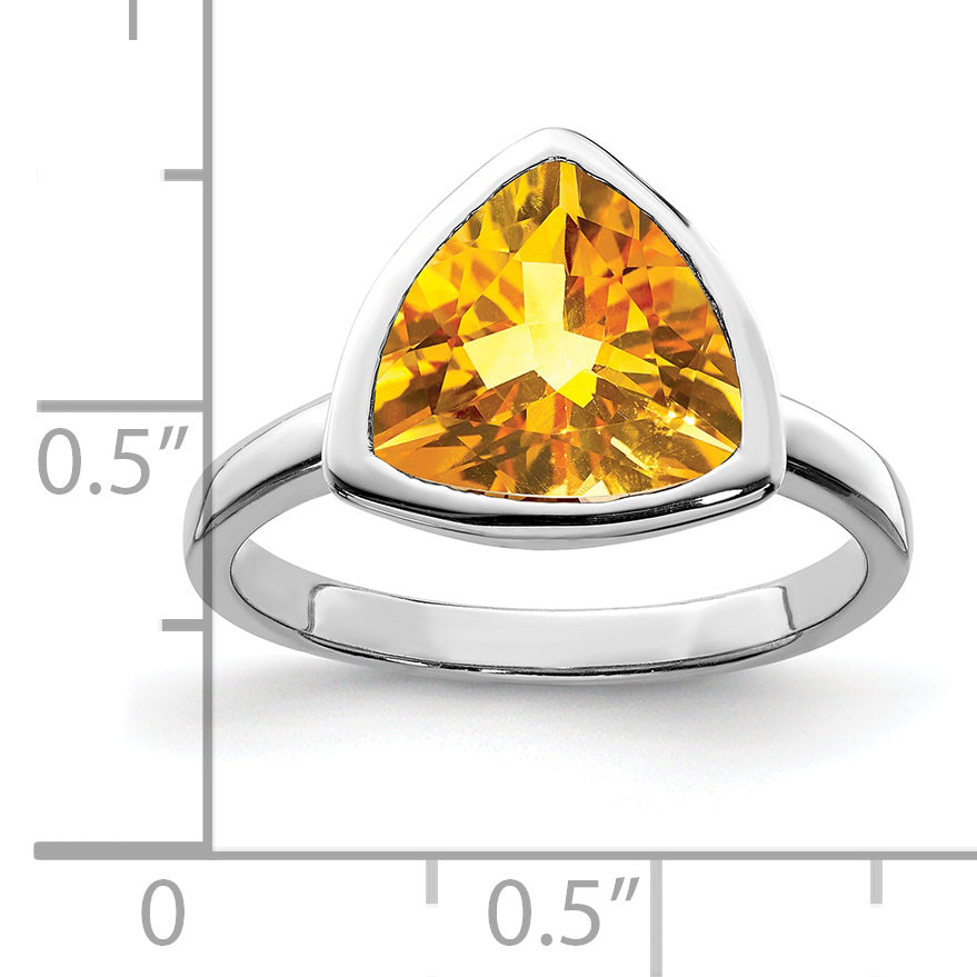 Sterlingsilber Rhodium Citrin Ring