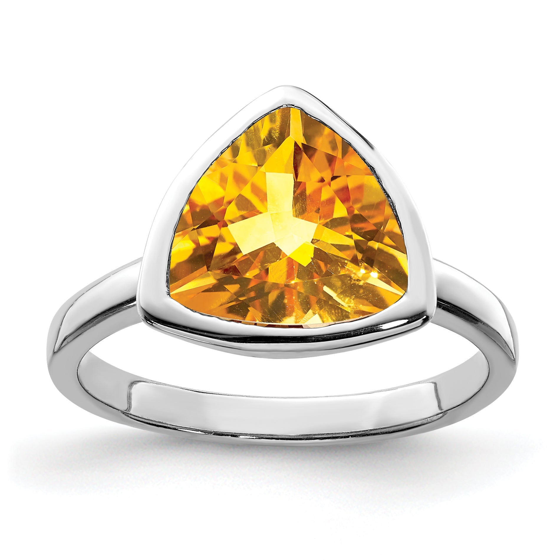 Sterlingsilber Rhodium Citrin Ring