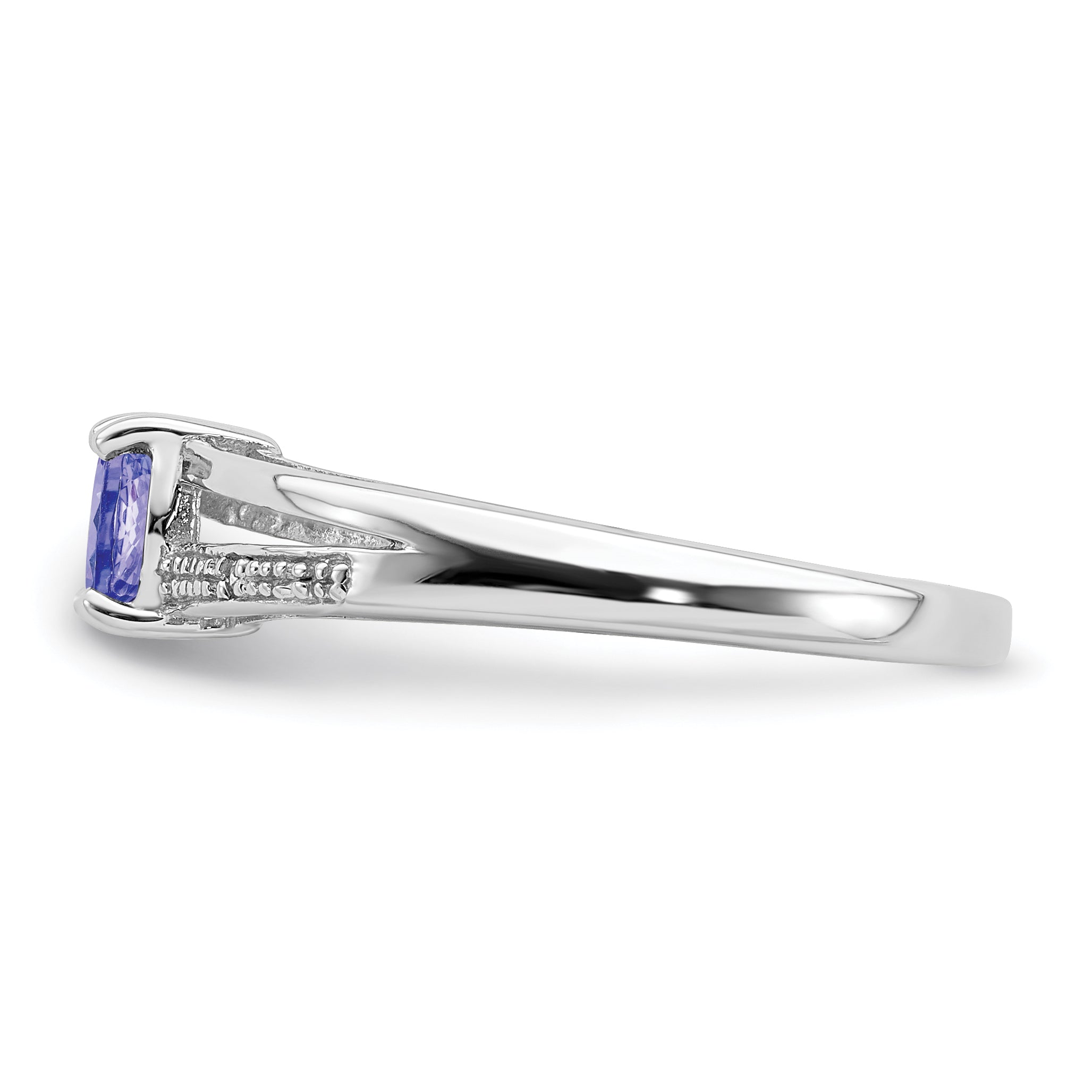 Sterlingsilber Rhodiniert Diamant und Tansanit Ring